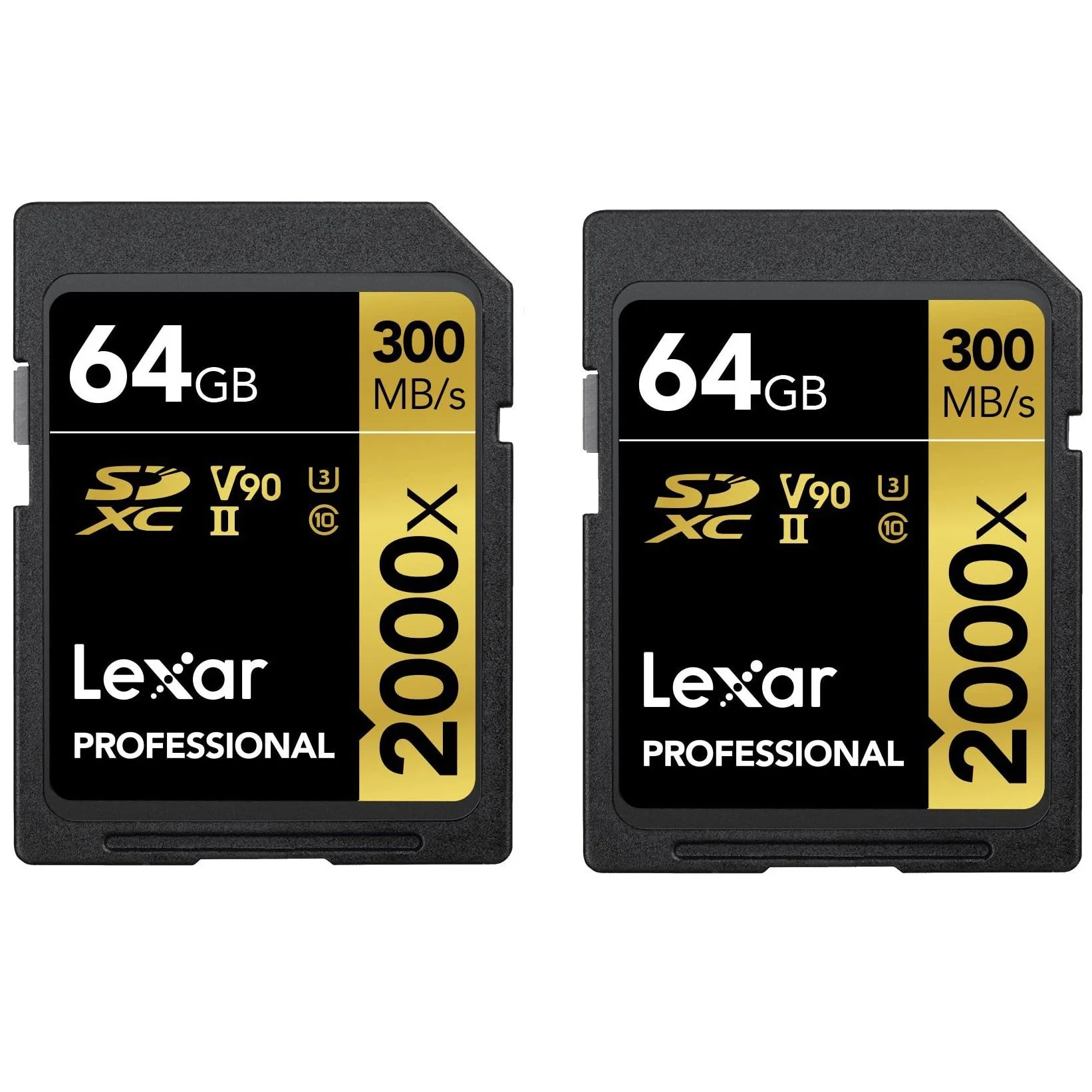 Lexar Pack of 2 Professional 2000x 64GB (128GB Total) SDXC UHS-II Memory Cards Bundle - Image 2