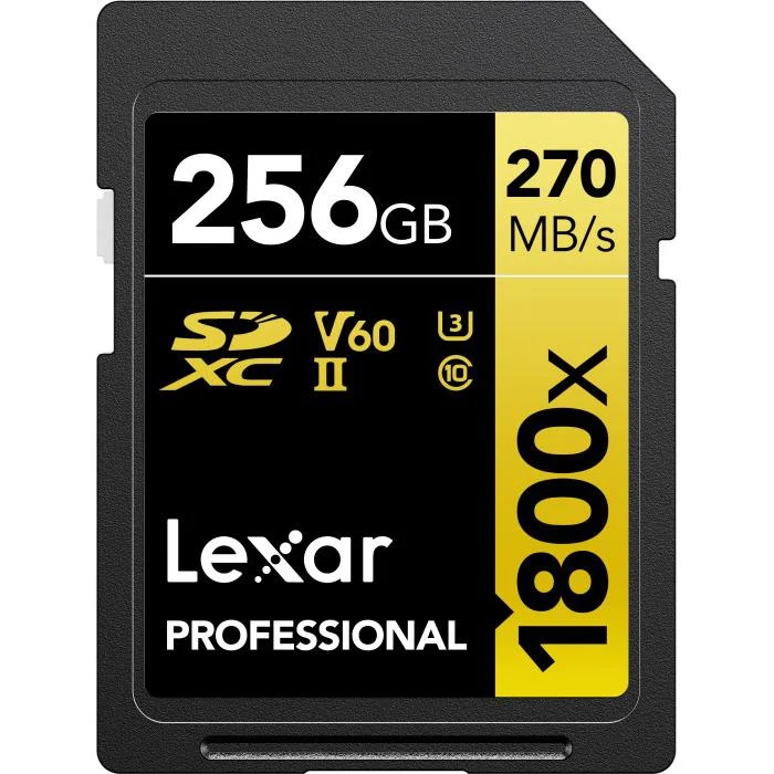 Lexar Professional 1800x SDXC UHS-II Card GOLD Series 256GB - (2-Pack) - Image 2
