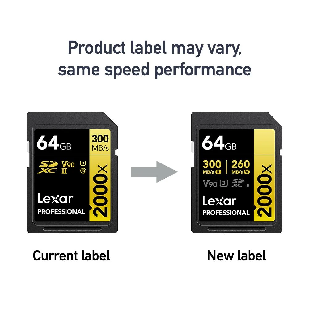 Lexar Professional 64GB 2000x UHS-II SDXC Memory Card Up to 300MB/s without Reader - Image 7