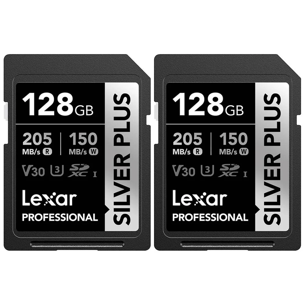 Lexar Professional SILVER PLUS UHS-I SDXC 128 GB Memory Card 2 Pack