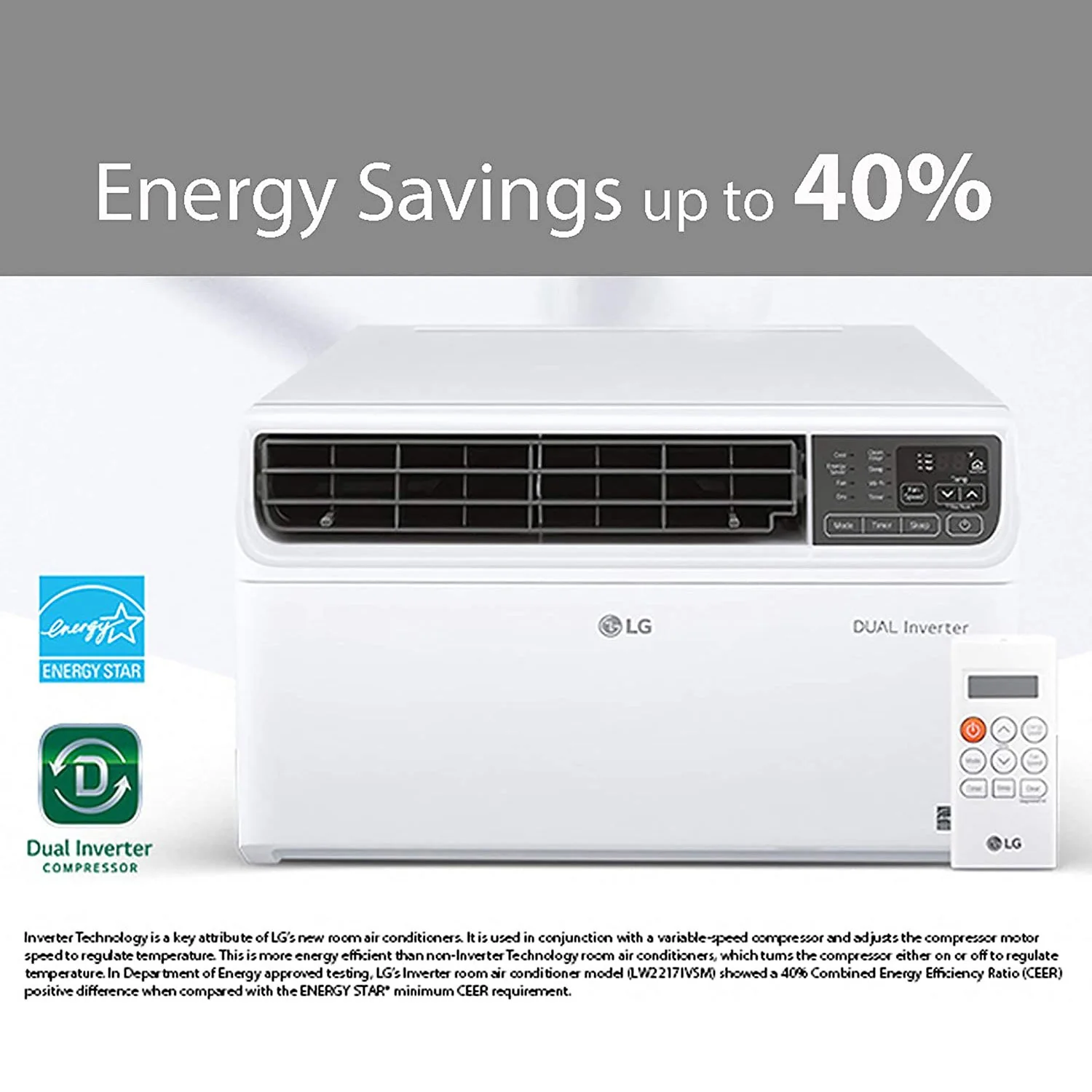 LG 22,000 BTU 230V Dual Inverter Air Conditioner (LW2217IVSM) - Factory Refurbished - Image 3