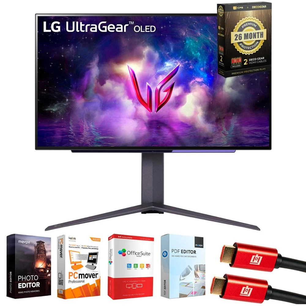LG 27" UltraGear OLED QHD 240Hz G-SYNC Gaming Monitor + 26 Months Protection Bundle - Image 2