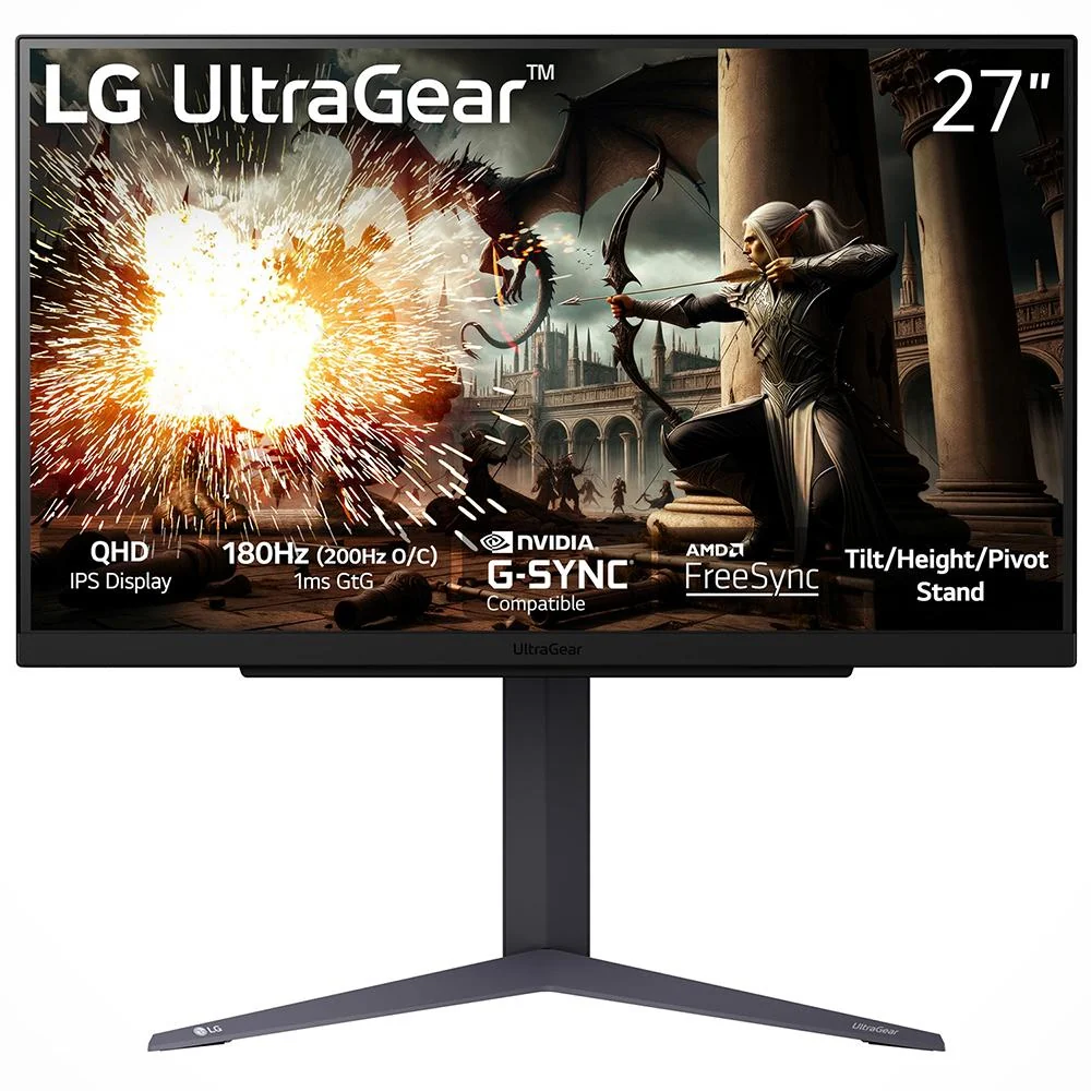 LG 27" UltraGear QHD Compatible IPS Gaming Monitor + 26 Months Protection Bundle - Image 3