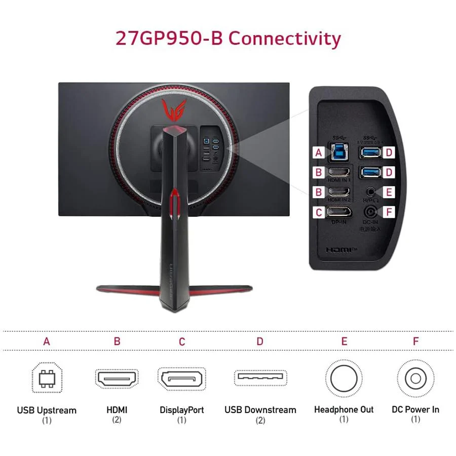 LG 27GP950-B 27" UltraGear 4K UHD Nano IPS 1ms 144Hz G-Sync Gaming Monitor - Image 3
