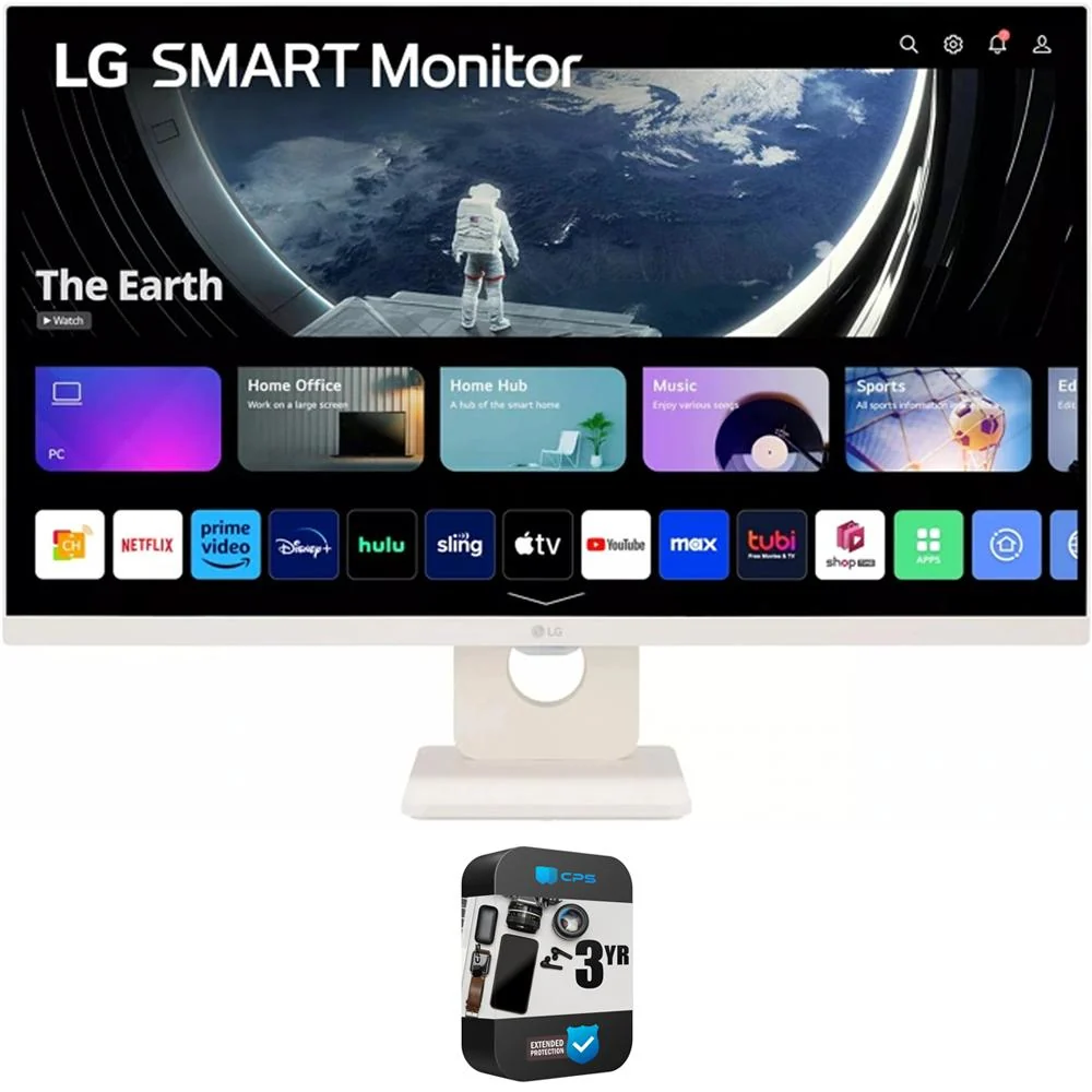 LG 27SR50F-W 27" FHD IPS Smart Monitor with webOS w/ 3 Year Warranty Bundle - Image 2