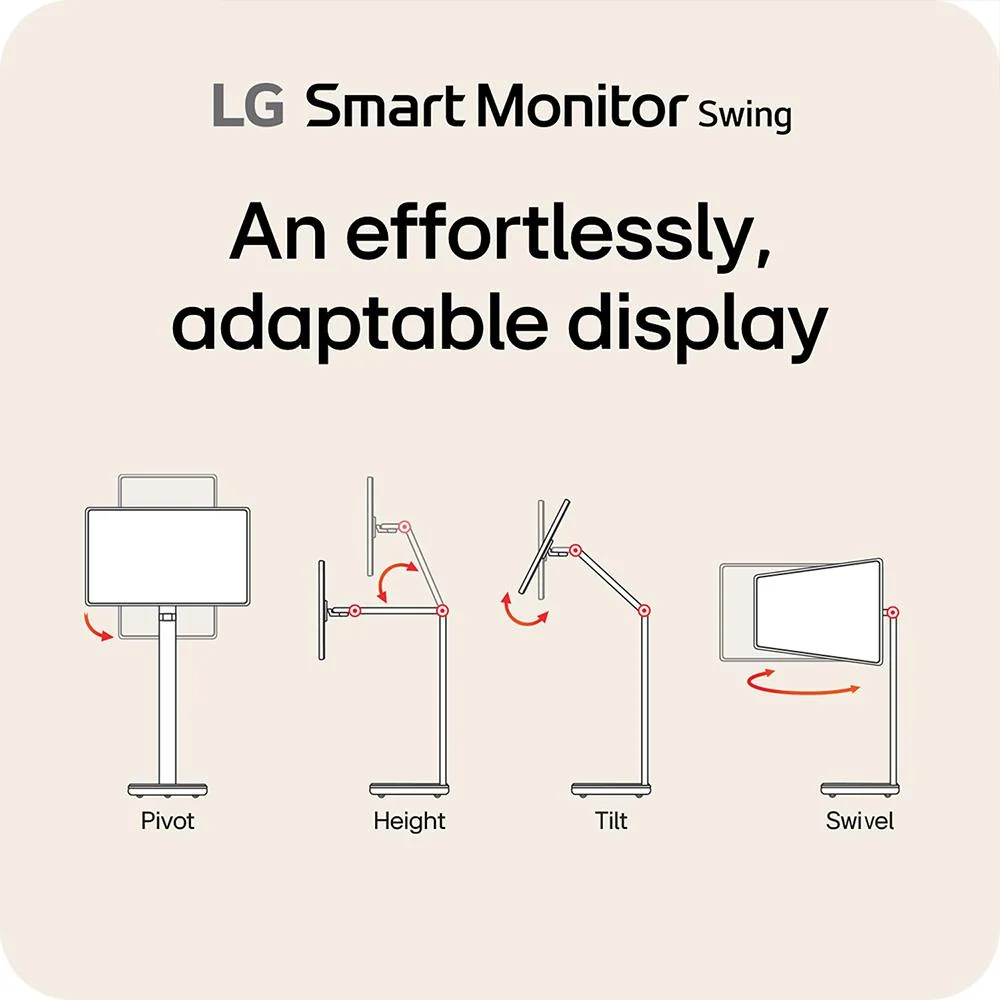 LG 32" 4K UHD IPS Touchscreen Smart Monitor Swing + 26 Months Protection Bundle - Image 6