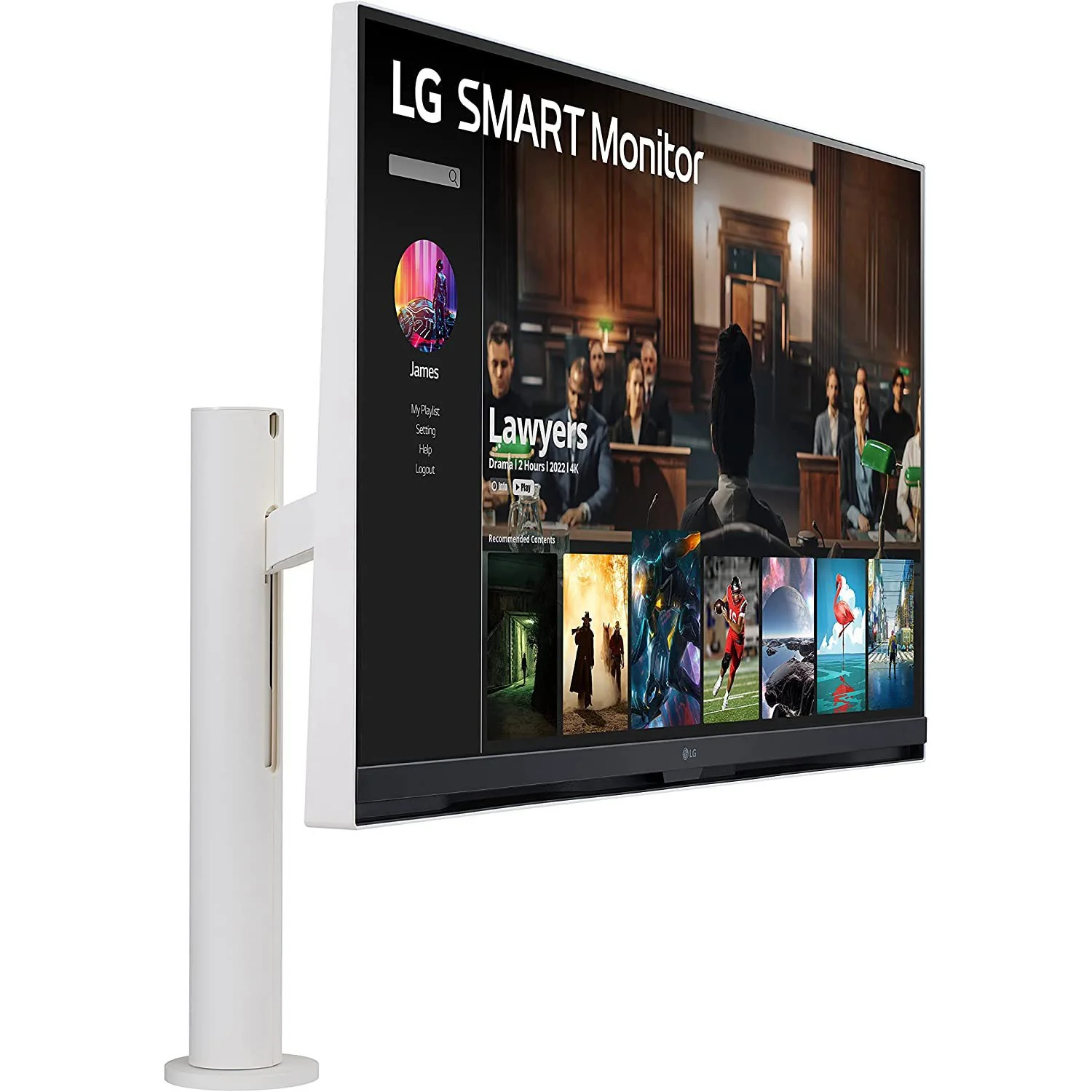 LG 32" 4K UHD Smart Monitor with webOS and Ergo Stand (32SQ780S-W) - Image 7