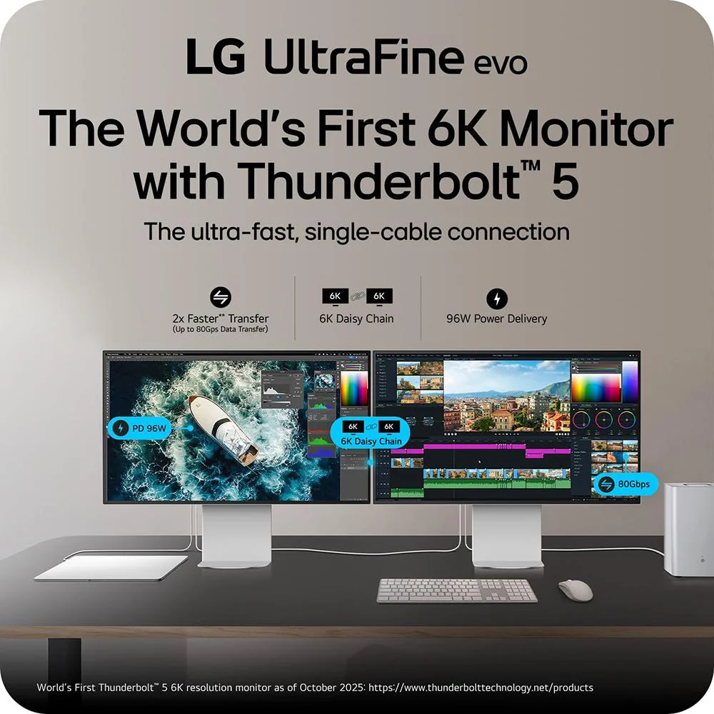 LG 32" UltraFine evo 6K Nano IPS Black Monitor with Thunderbolt 5 (32U990A-S) - Image 9