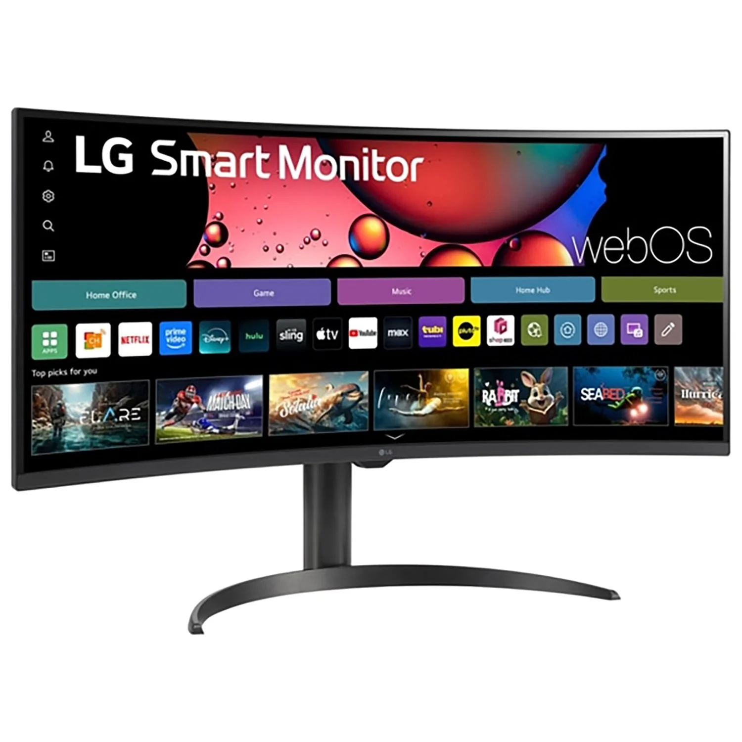 LG 34 Inch Smart Monitor WQHD 1440P Curved Screen 100Hz with Adjustable Stand - Image 2