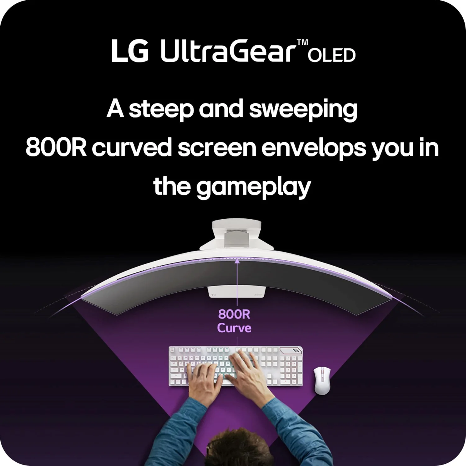 LG 34'' UltraGear OLED Curved Gaming Monitor WQHD with 240Hz Refresh Rate - Image 2