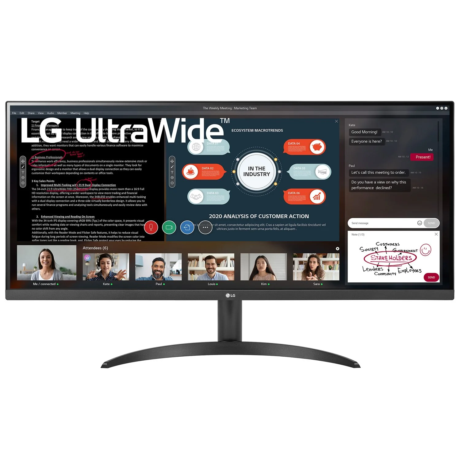 LG 34" UltraWide FHD HDR Monitor with FreeSync (34WP500-B)