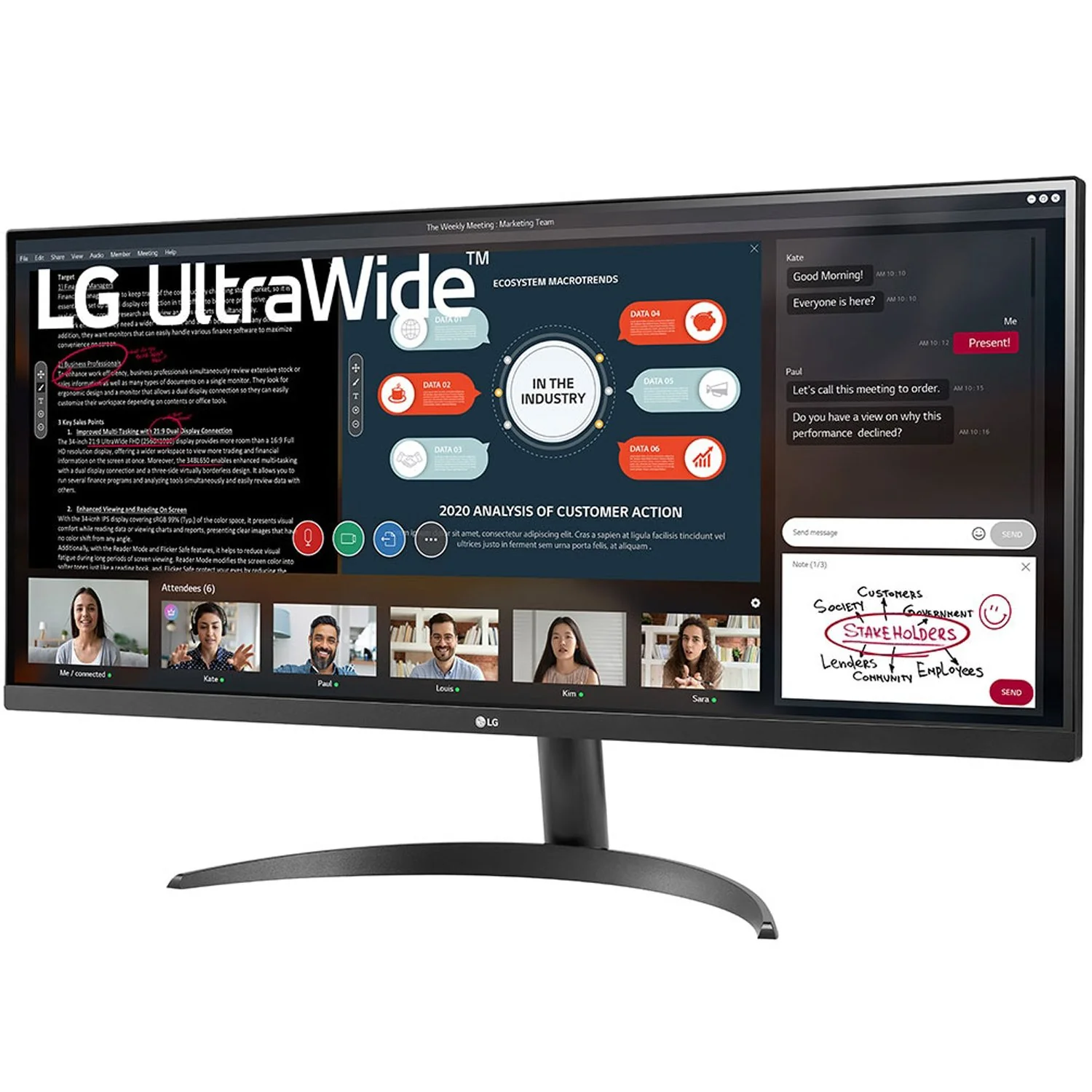 LG 34" UltraWide FHD HDR Monitor with FreeSync (34WP500-B) - Image 6