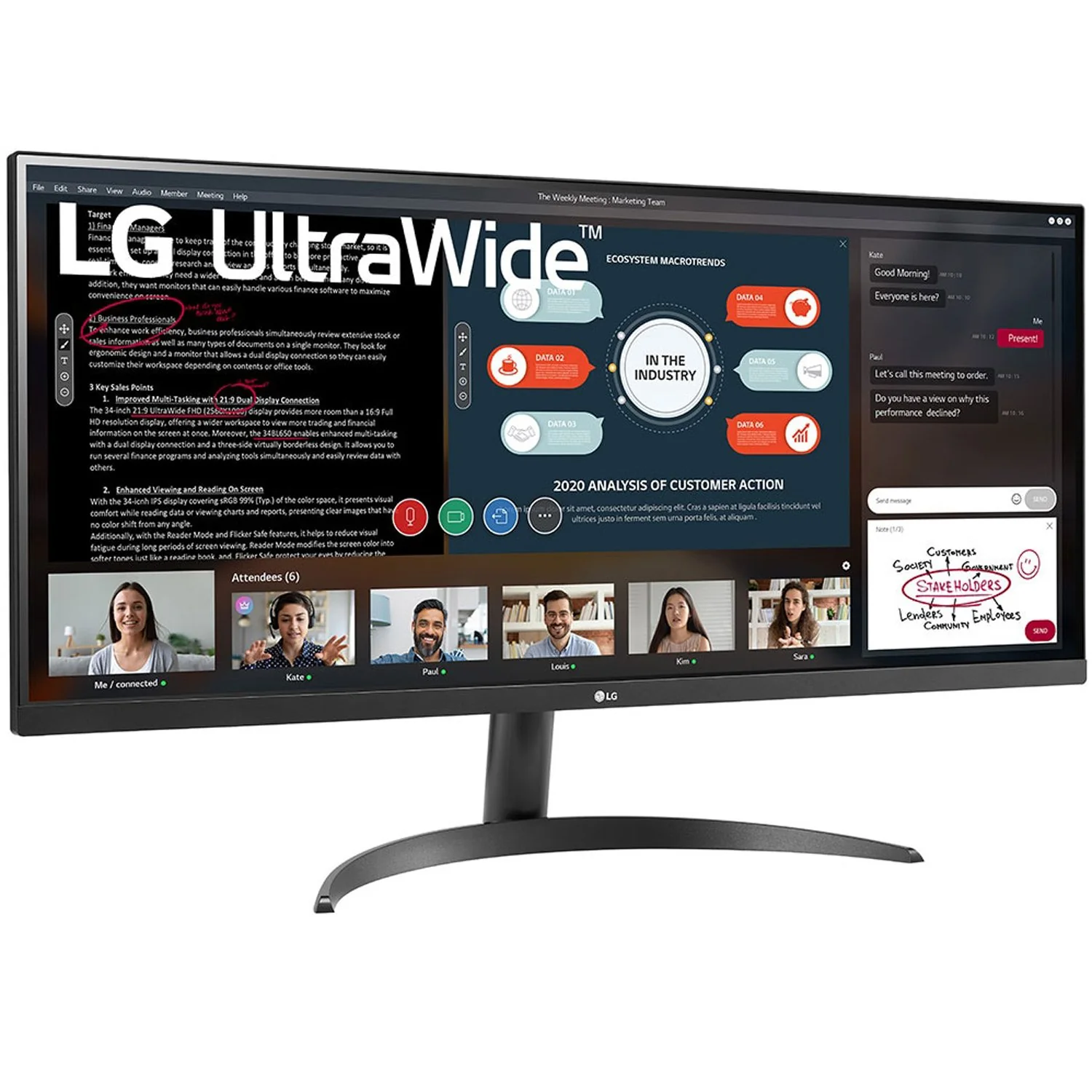 LG 34" UltraWide FHD HDR Monitor with FreeSync (34WP500-B) - Image 7