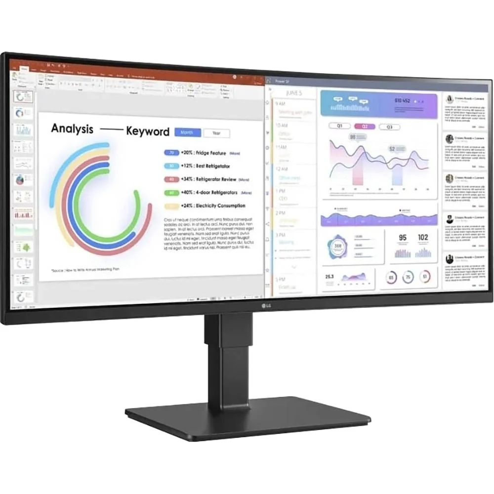 LG 34" WQHD UltraWide Curved Monitor in Black - 34BQ77QE-B - Image 3
