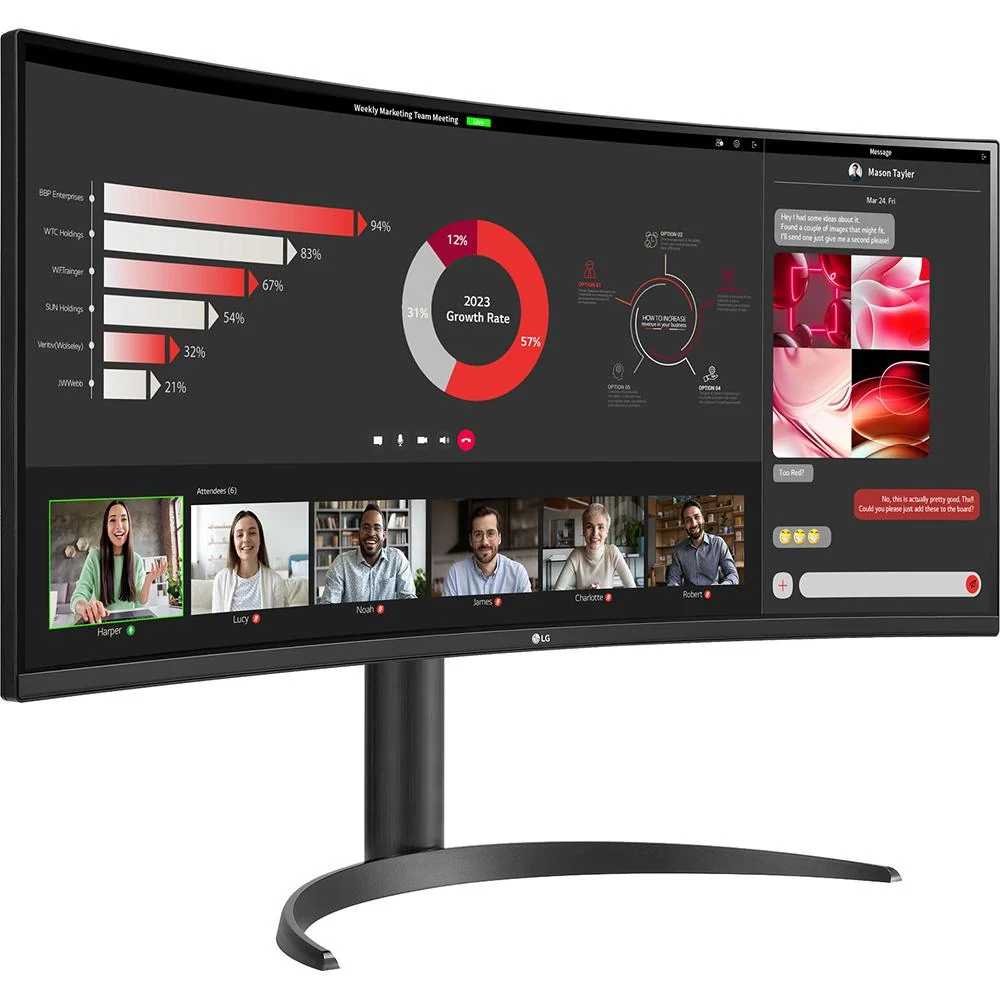 LG 34WR55QC-B 34" Curved UltraWide WQHD HDR 10 100Hz Monitor - Open Box - Image 3
