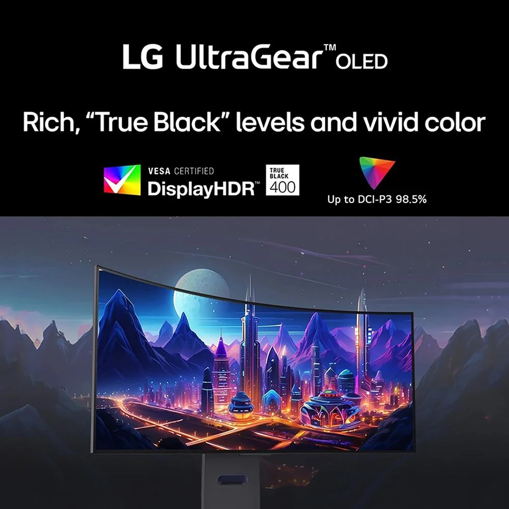 LG 39-inch UltraGear OLED Curved Gaming Monitor - 39GS96QB-B - Open Box - Image 7