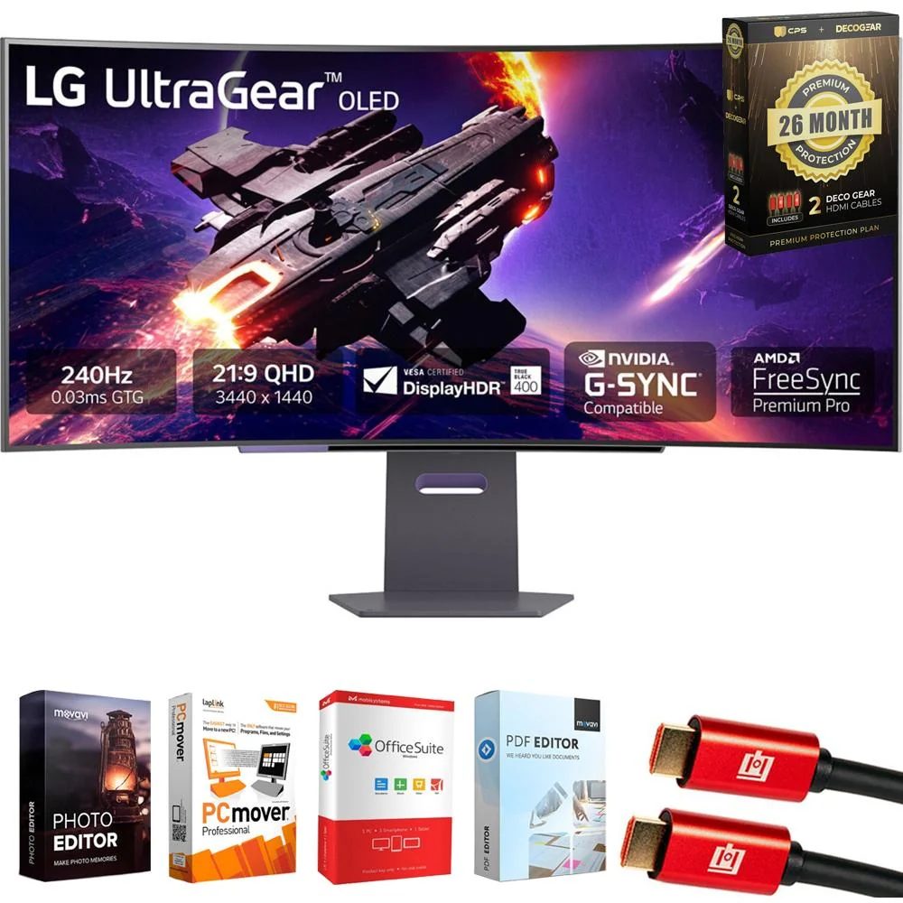 LG 45" UltraGear 1440p OLED Curved Gaming Monitor + 26 Months Protection Bundle - Image 2