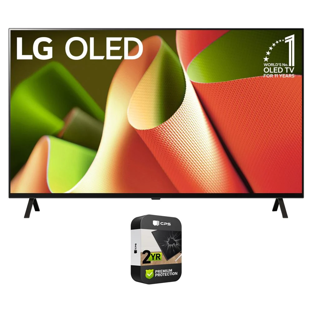 LG 55" OLED B4 Series Smart TV 4K Processor (2024) w/ 2 YR Extended Warranty Bundle
