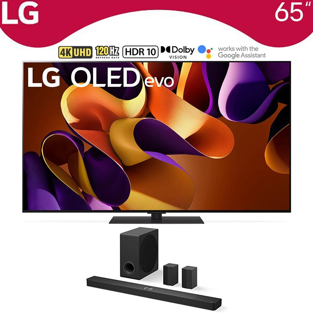 LG 65 Inch OLED evo G4 Series Smart TV 4K HDR 2024 with LG Soundbar