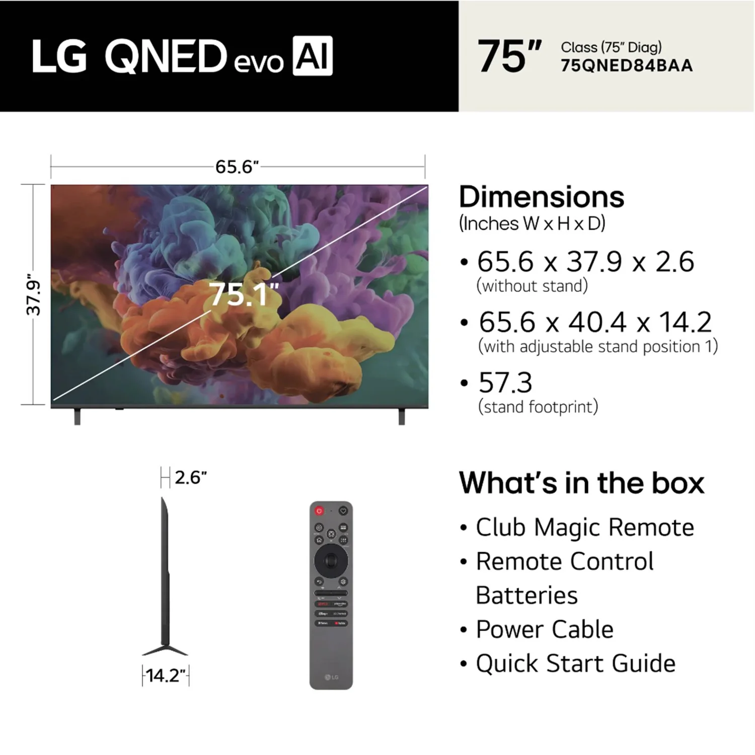 LG 75" QNED evo AI QNED84B Mini LED 4K Smart TV (75QNED84BUA) - Image 5