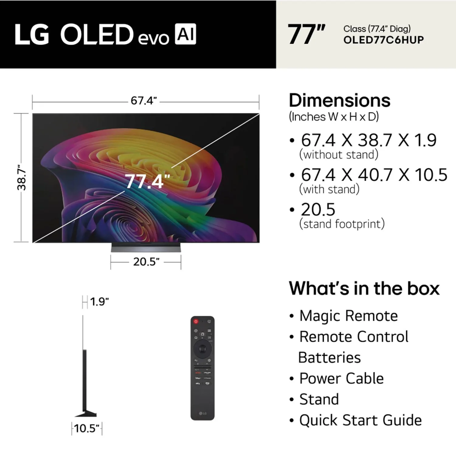 LG 77 Inch OLED evo AI C6H 4K Smart webOS TV (2026) - Image 10