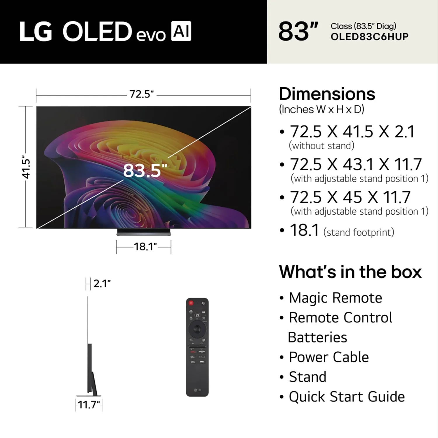 LG 83 Inch OLED evo AI C6H 4K Smart webOS TV (2026) - Image 4