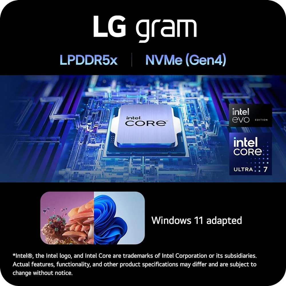 LG gram 14" Intel Ultra 7 155H 16GB/1TB SSD Intel Evo Edition Laptop - Image 9