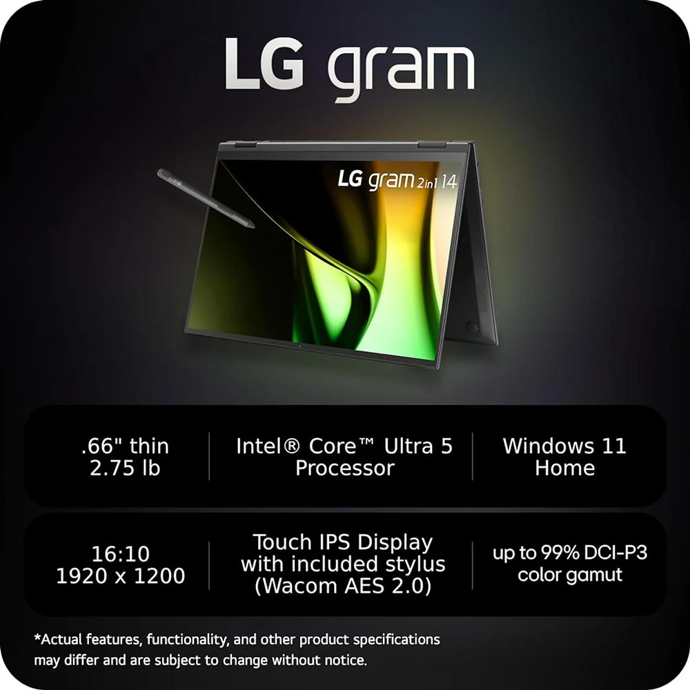 LG gram 14" Intel Ultra 7 155H 32GB/2TB SSD Intel Evo Edition Laptop - Open Box - Image 8