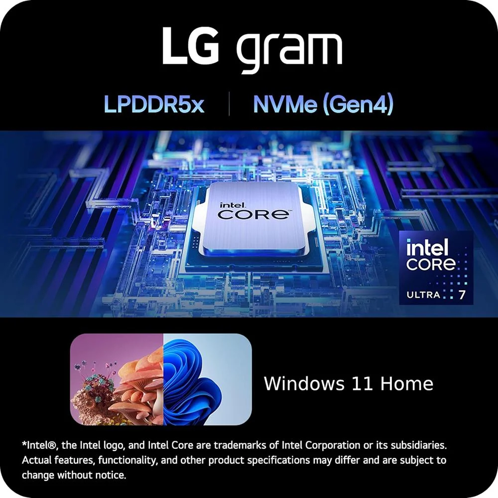 LG Gram 15.6" Intel Ultra 7 32GB/1TB SSD Laptop Open Box with 1 Year Warranty - Image 9