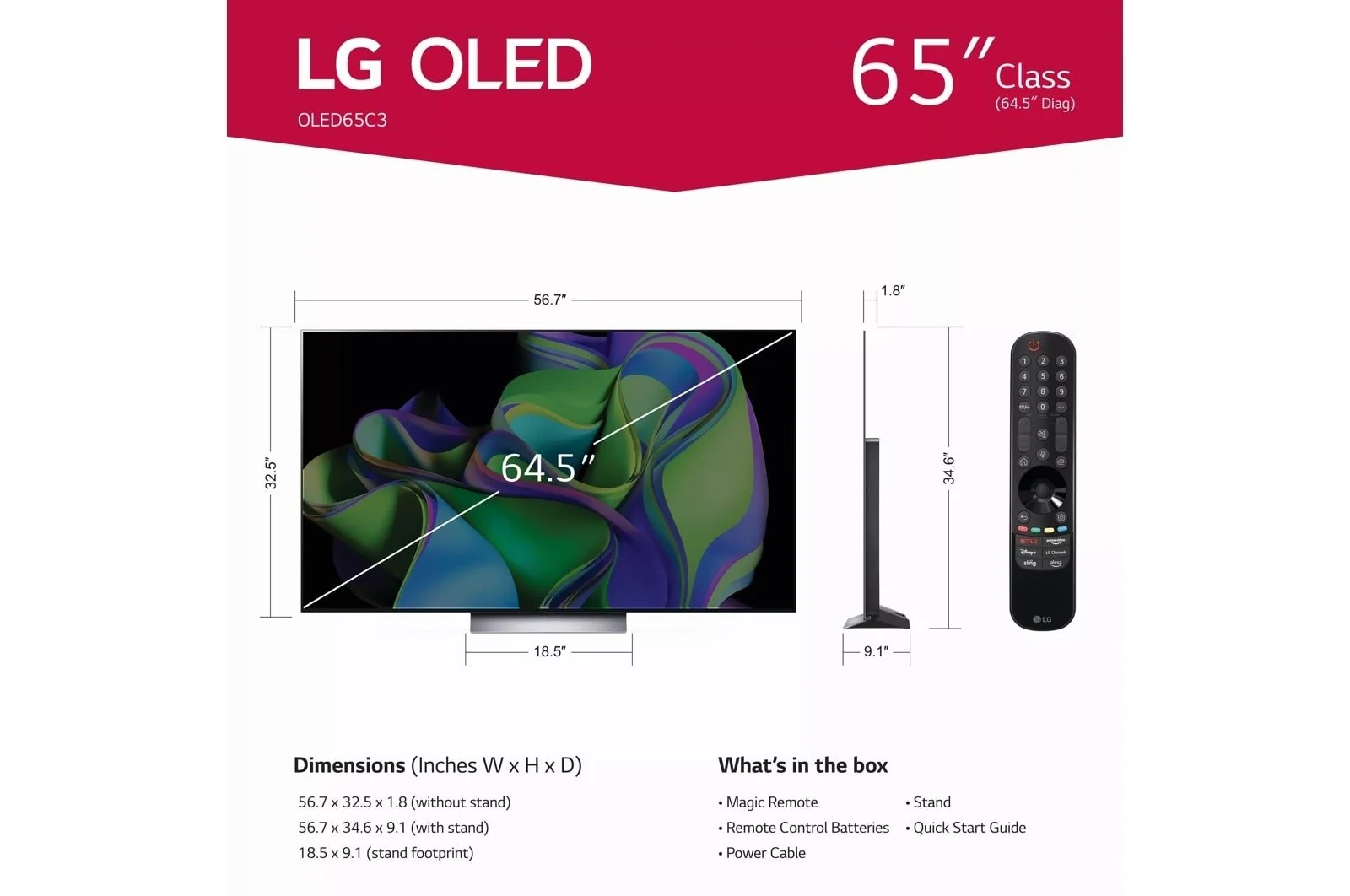 LG OLED evo C3 65 Inch HDR 4K Smart OLED TV (2023) - Refurbished - Image 11