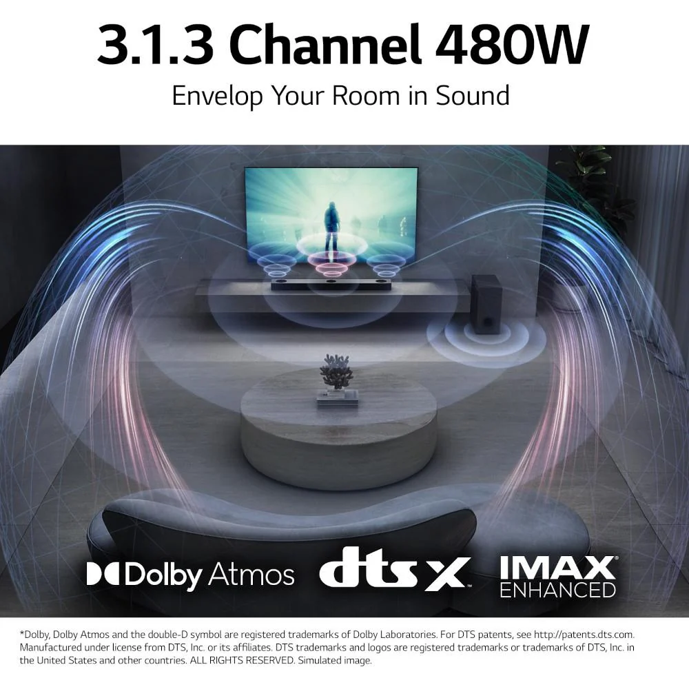 LG S80QY 3.1.3 ch High Res Sound Bar System with Dolby Atmos 2022 Model - Open Box - Image 2