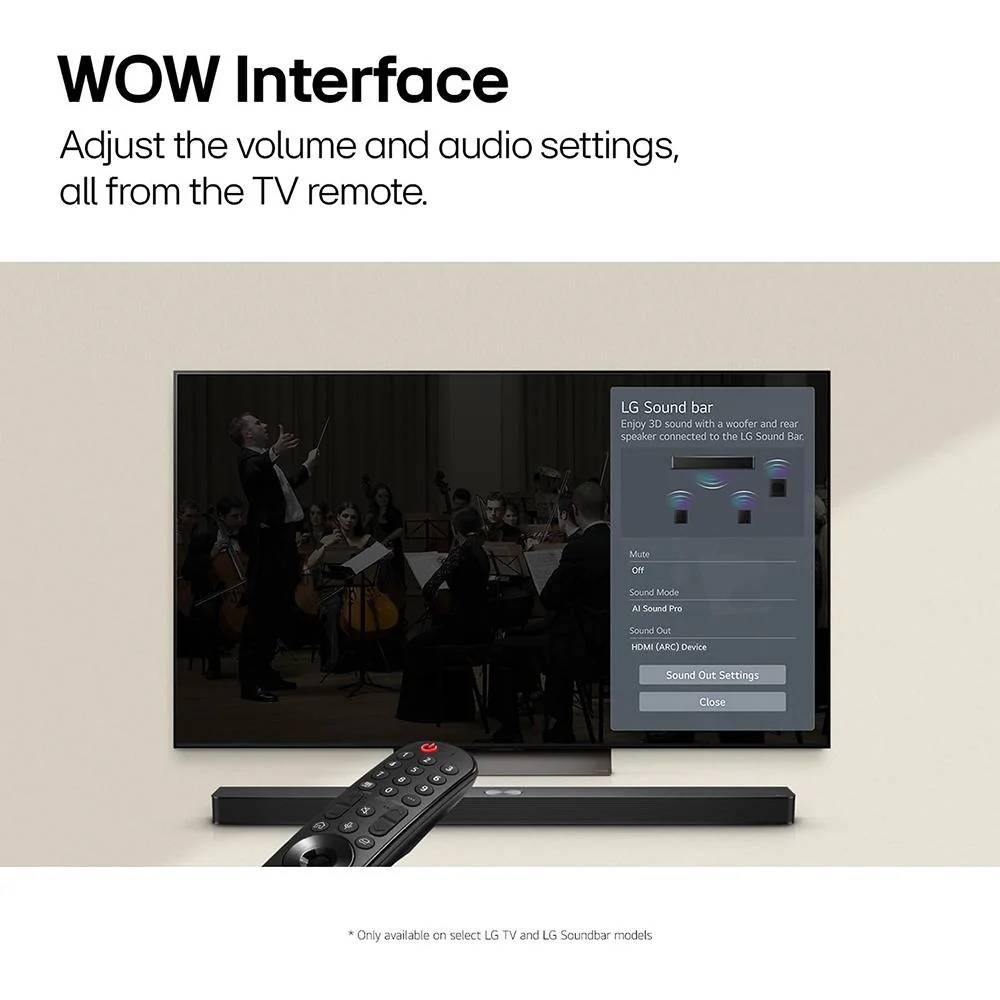 LG Soundbar for TV with Dolby Audio 3.1 Ch; S60T - Open Box - Image 10
