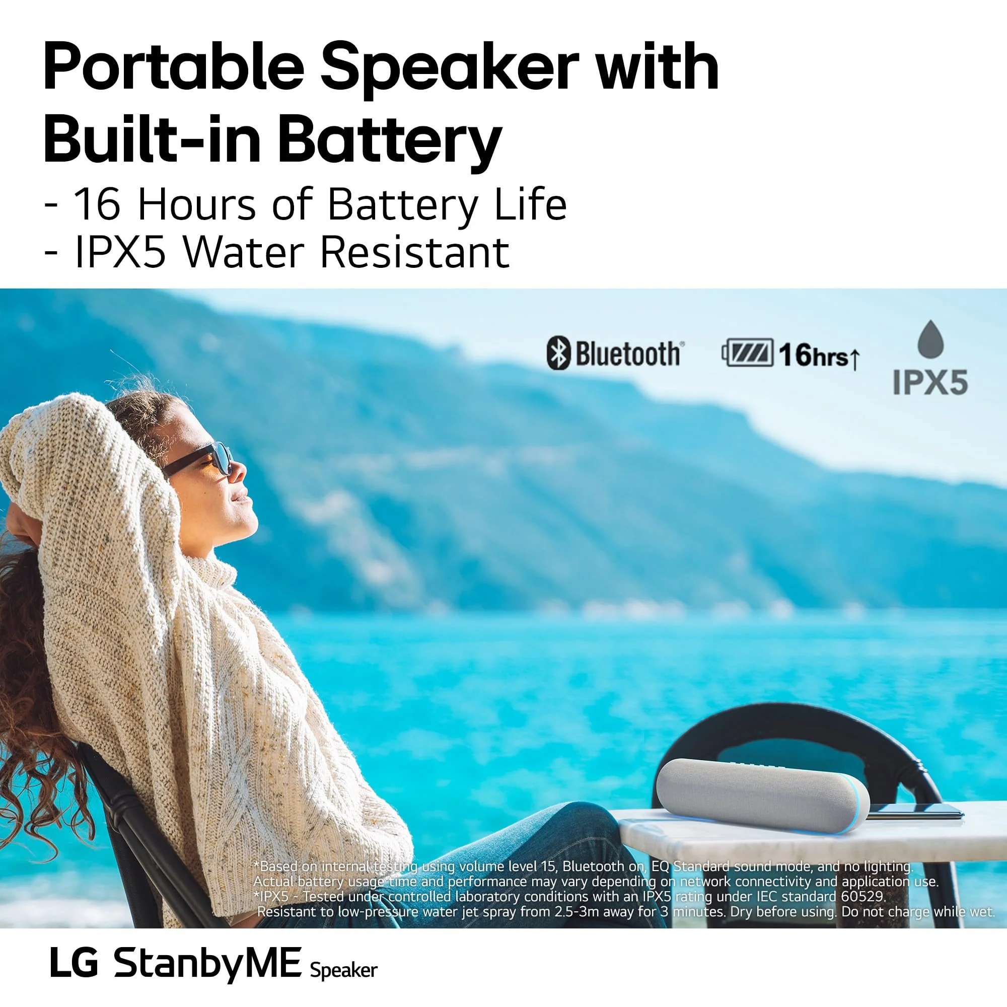 LG StanbyME XT7 Bluetooth Speaker, Powerful Sound, 16-Hour Battery, XT7S - Image 5
