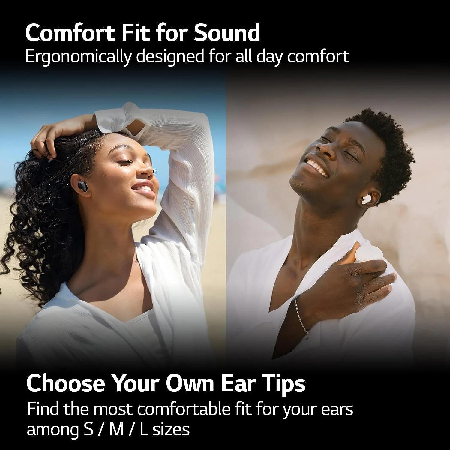 LG TONE Free T60Q True Wireless Bluetooth Earbuds with UVnano Charging Case, White - Image 9