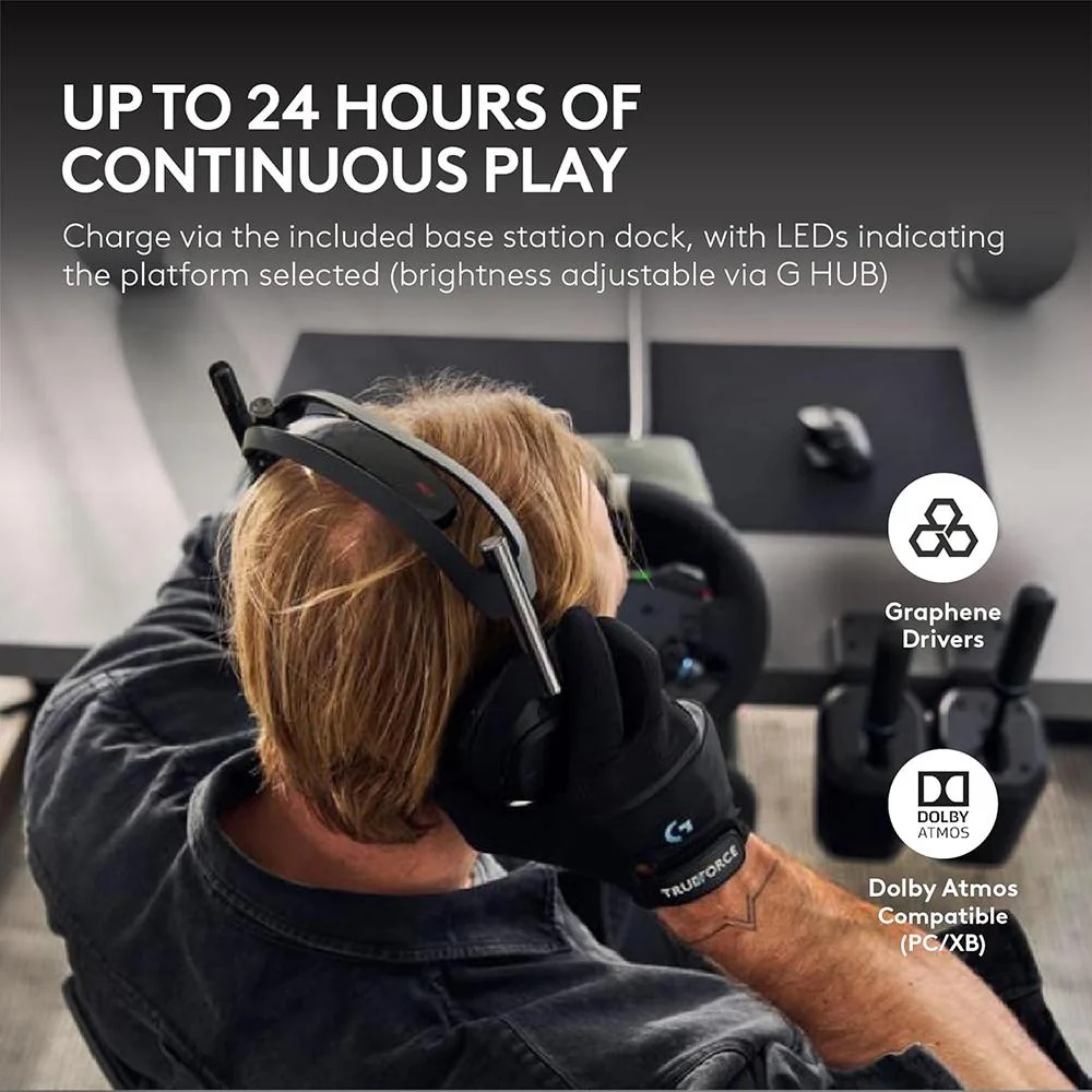 Logitech Core Astro Lightspeed Wireless Gaming Headset and Base Station in Black - 939-002126 - Image 10