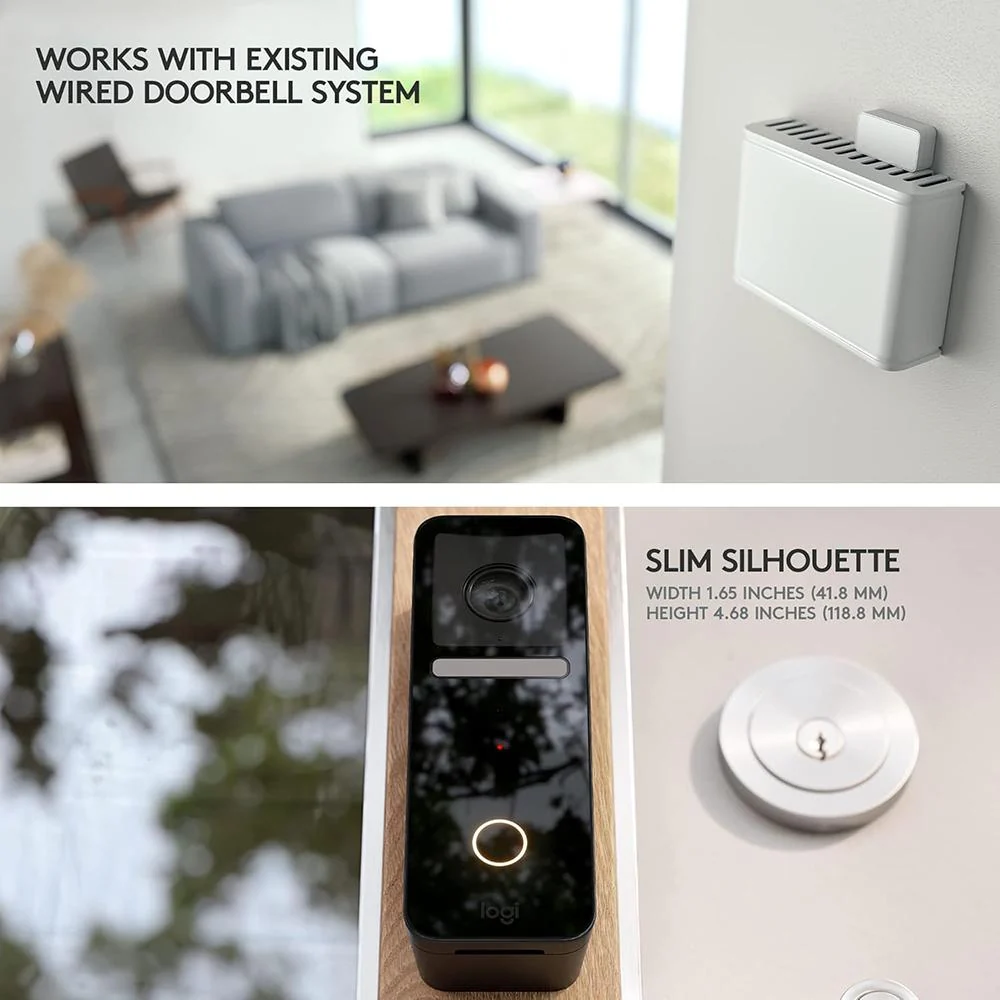 Logitech Core Circle View Apple HomeKit- enabled Wired Doorbell in Black - 961-000484 - Image 7