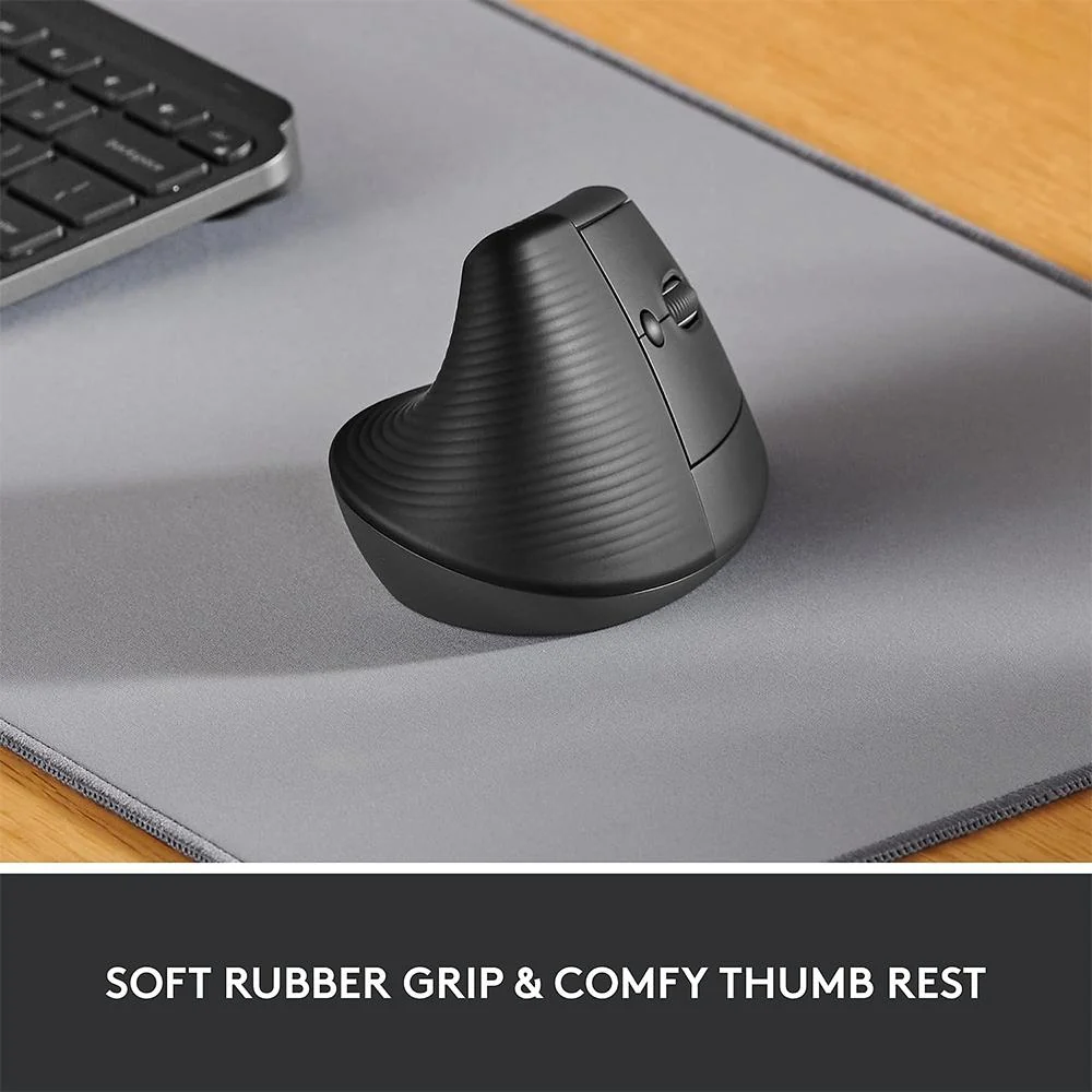 Logitech Core Ergo Series LIFT Vertical Ergonomic Wireless Mouse + Mouse Pad - Image 4