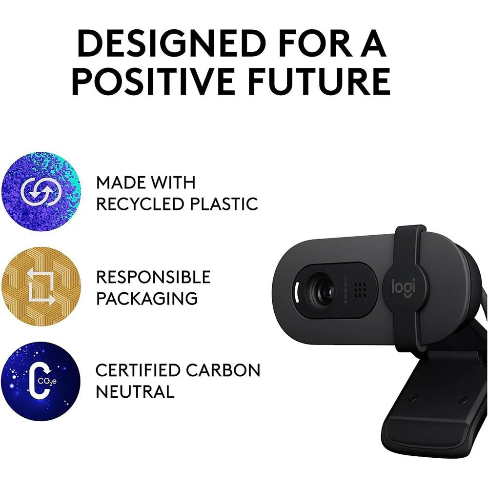Logitech Core Brio 100 1080p Full HD Webcam in Black - 960-001580 - Image 9