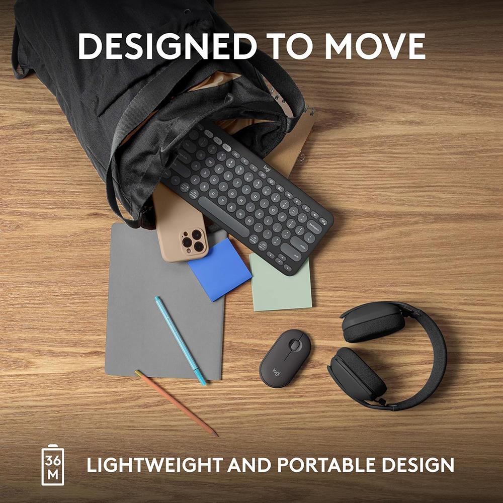 Logitech Core Pebble Keys 2 K380S Wireless Keyboard in Tonal Graphite - 920-011775 - Image 11
