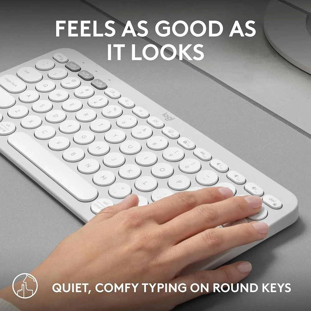 Logitech Core Pebble Keys 2 K380S Wireless Keyboard in Tonal White - 920-011776 - Image 8