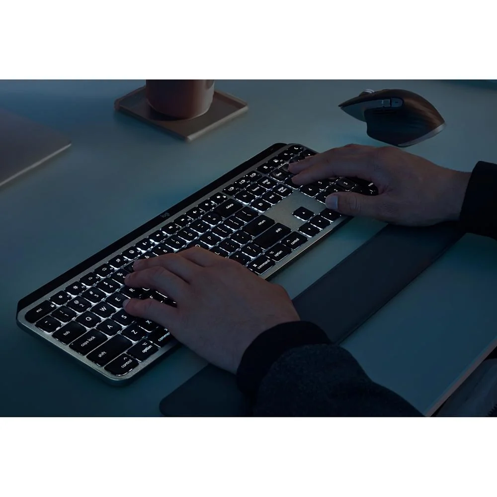Logitech MX Keys S Combo for Mac, Wireless Keyboard, Mouse, Palm Rest - Space Grey - Image 11