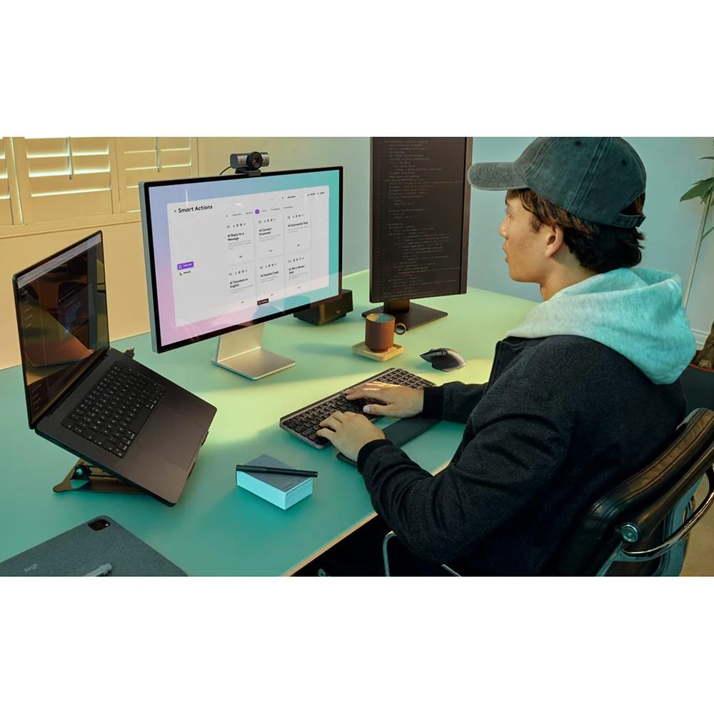Logitech MX Keys S Combo for Mac, Wireless Keyboard, Mouse, Palm Rest - Space Grey - Image 12