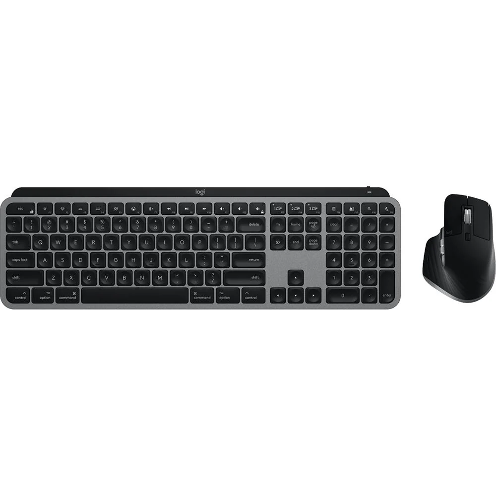 Logitech MX Keys S Combo for Mac, Wireless Keyboard, Mouse, Palm Rest - Space Grey - Image 3