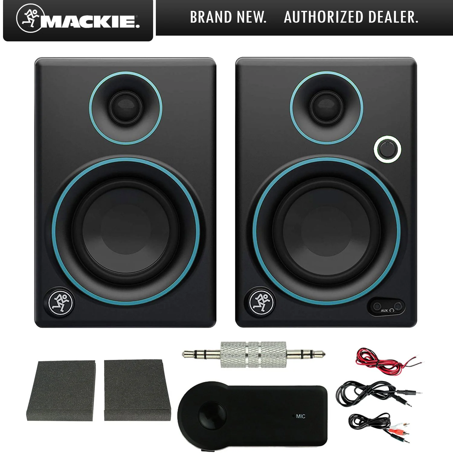 Mackie CR3 3" Creative Reference Monitors (Pair) Blue + Bluetooth Audio Receiver - Image 8