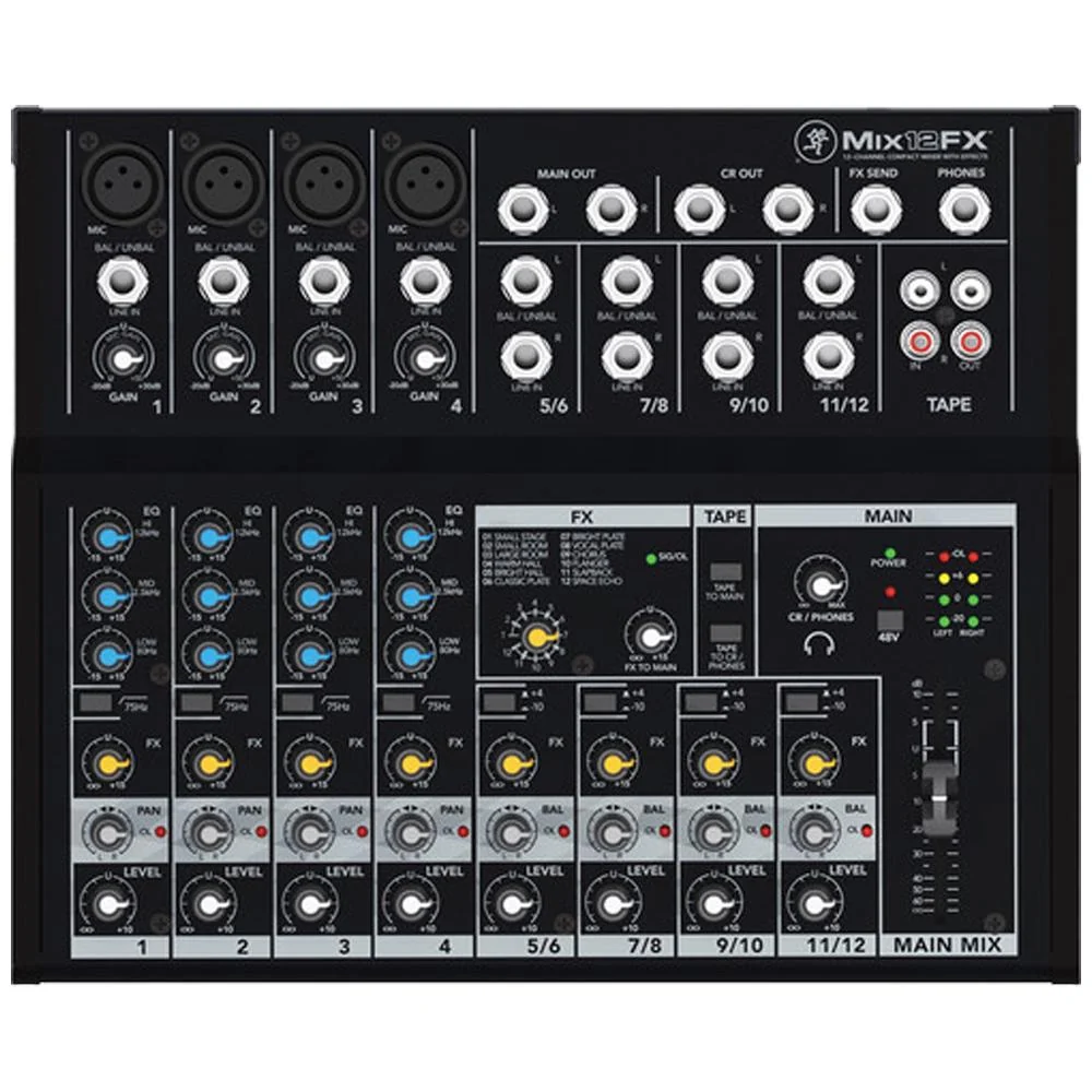 Mackie Mix12FX - 12-Channel Compact Mixer with Effects