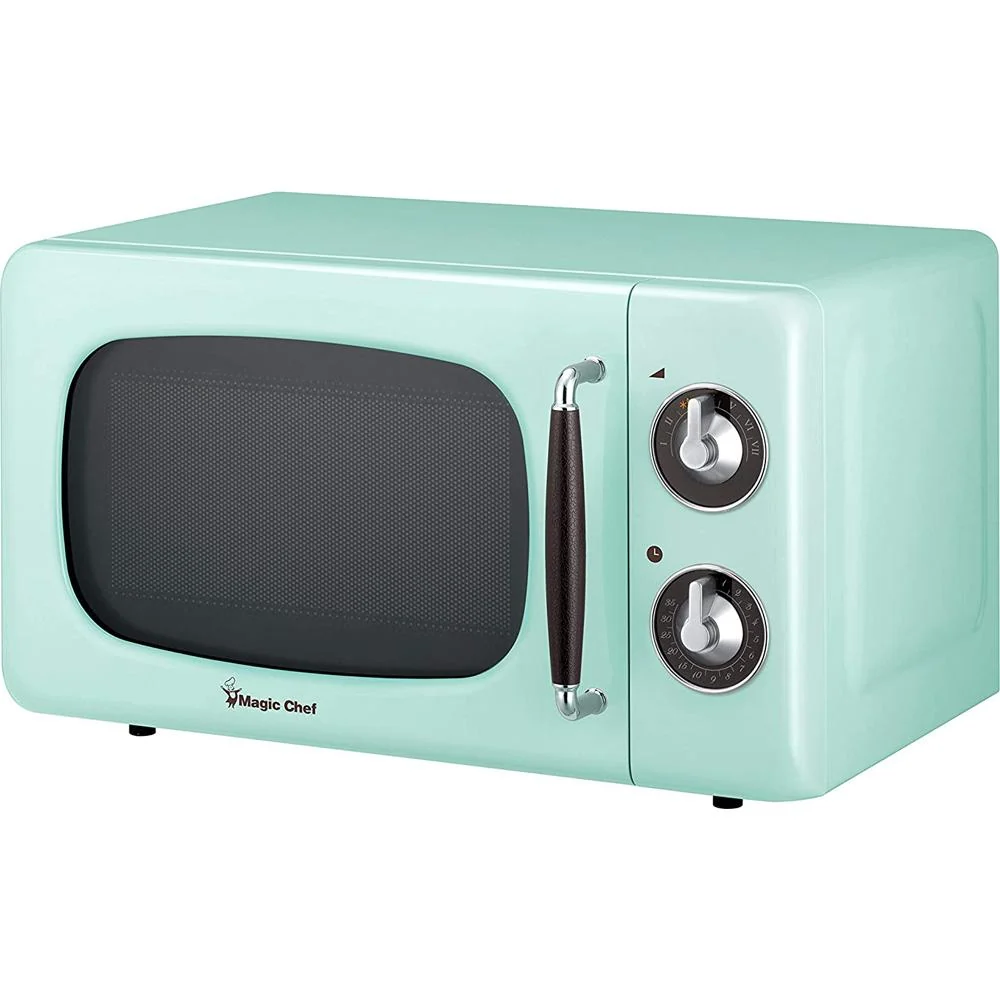 Magic Chef 0.7 Cu Ft 700 Watt Retro Countertop Microwave - MCD770CB (Mint Green) - Image 3