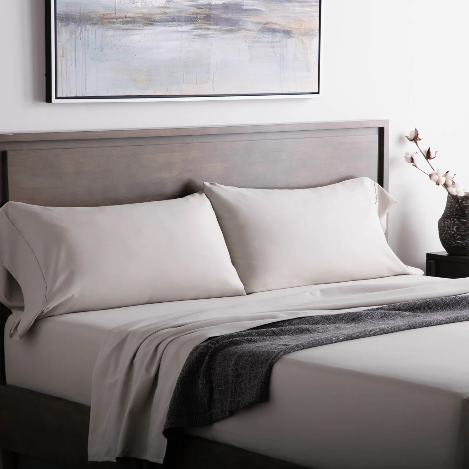 Malouf Brushed Microfiber King Driftwood Sheet Set - Image 4