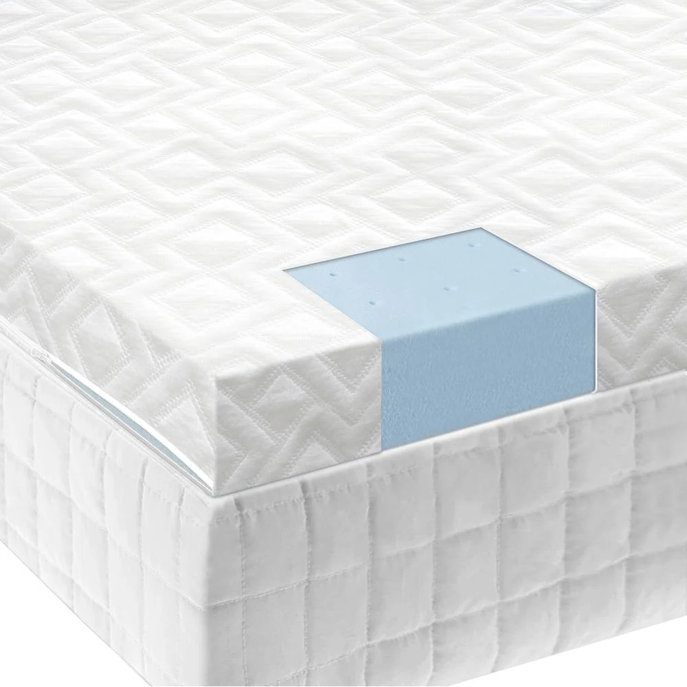 Malouf Isolus 2.5 Inch Gel Memory Foam Mattress Topper King w/ Mattress Protector - Image 3