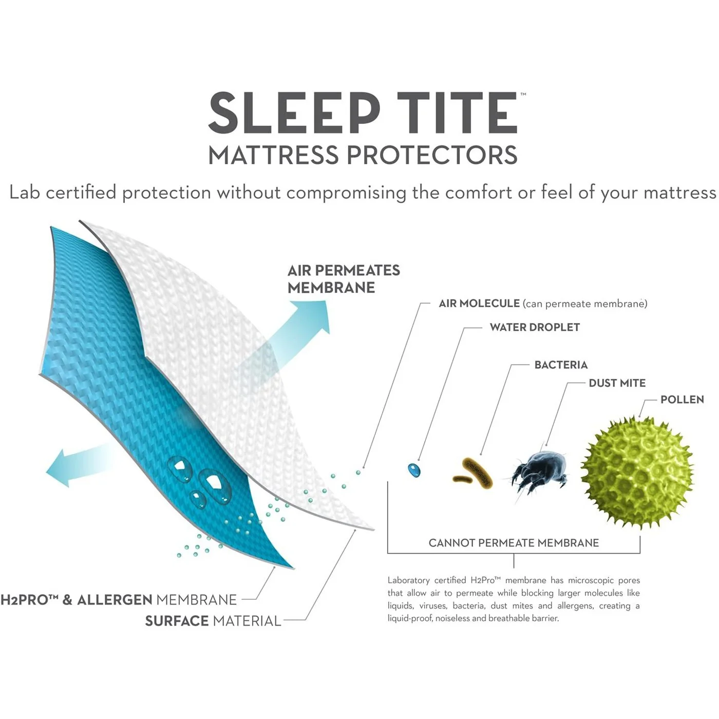 Malouf Pr1me Smooth Hypoallergenic Mattress Protector, King (SL0PKKMP) - Image 3
