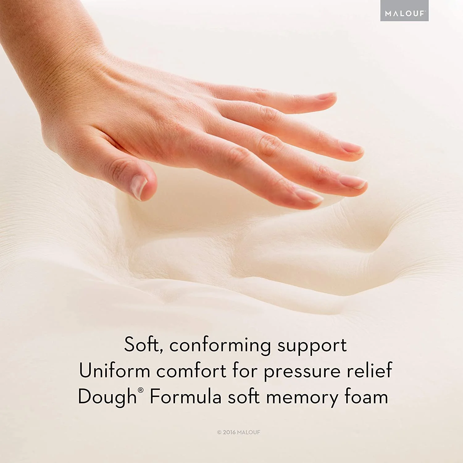 Malouf Z Travel Dough Memory Foam Pillow with Removable Bamboo Velour Rayon Cover - Image 2